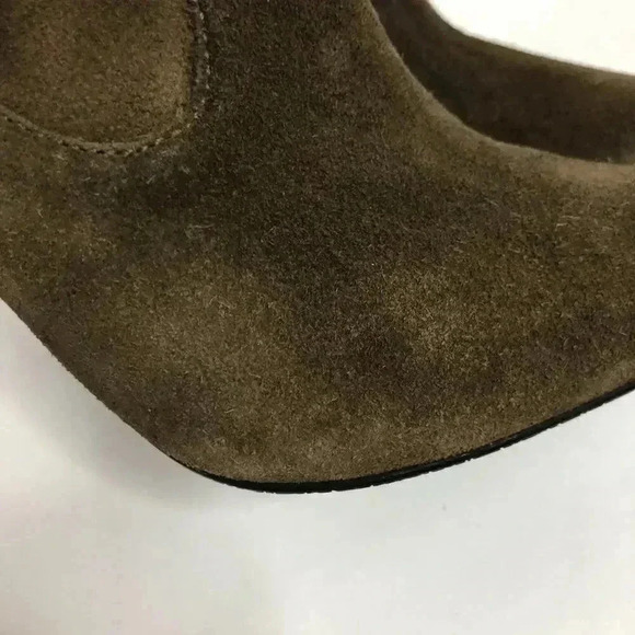 Schutz Brown Suede Heeled Foldover Heeled Booties Ankle Boots Women's Size 9 - Picture 7 of 10